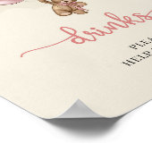 Tafelbord van de drink van de teddybeer blauwe bru poster (Hoek)