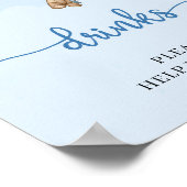 Tafelbord van de drink van de teddybeer blauwe bru poster (Hoek)