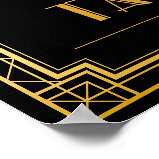 Tafelbord van het kind | Gatsby Art Deco Poster (Hoek)