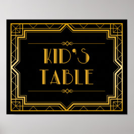 Tafelbord van het kind | Gatsby Art Deco Poster