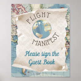 Tafelbord voor baby shower gastboek met vintage ka poster