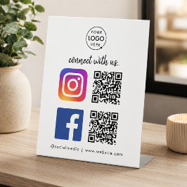 Tafelbordje voor sociale media | Instagram Faceboo Reclamebord Met Voetstuk