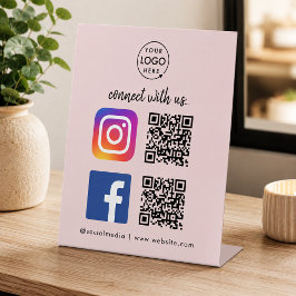 Tafelbordje voor sociale media | Instagram Faceboo Reclamebord Met Voetstuk