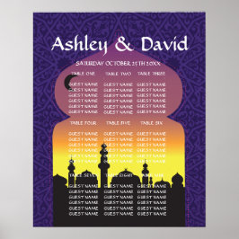 Tafelbruiloft Arabian Night Poster Paars Seating