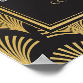 Tafelbruiloft Gatsby Art Deco 1920s Poster Zitplaa (Hoek)