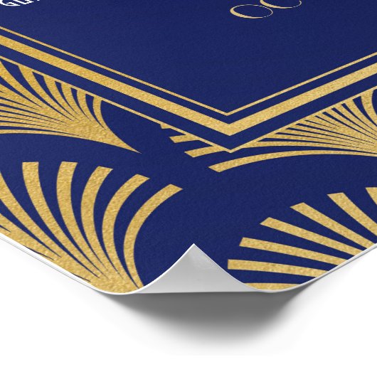 Tafelbruiloft Gatsby Art Deco 1920s Poster Zitplaa (Hoek)