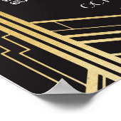 Tafelbruiloft Gatsby Art Deco 1920s Poster Zitplaa (Hoek)