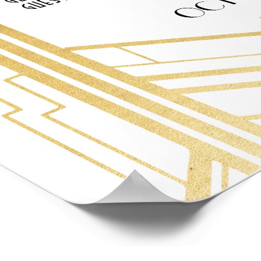 Tafelbruiloft Gatsby Art Deco 1920s Poster Zitplaa (Hoek)