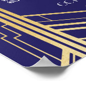 Tafelbruiloft Gatsby Art Deco 1920s Poster Zitplaa (Hoek)