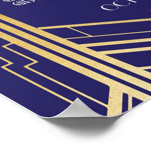 Tafelbruiloft Gatsby Art Deco 1920s Poster Zitplaa (Hoek)