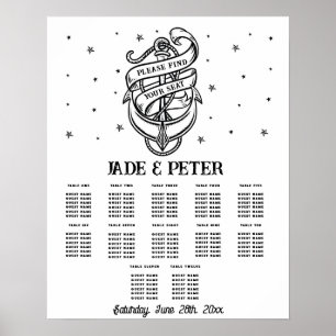 Tafelbruiloft Zitplaatsen 12 Traditioneel Tattoo A Poster