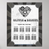 Tafelbruiloft Zitplaatsen 8 Steampunk Wedding Hear Poster (Voorkant)
