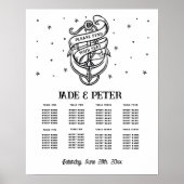 Tafelbruiloft Zitplaatsen 8 Traditioneel Tattoo An Poster (Voorkant)