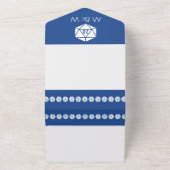 Tafelchic in Blauw All In One Uitnodiging (Buitenkant)