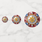 Tafelconfetti met Colombiaanse kleuren Confetti (Achterkanten)