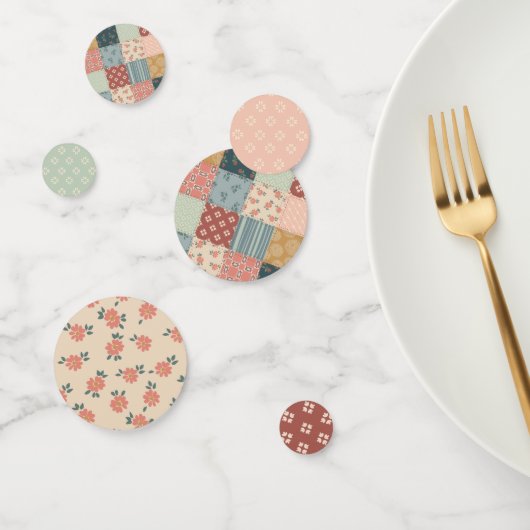 Tafelconfetti met vintage quilt confetti (Groep)