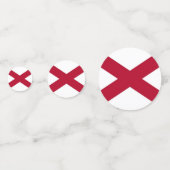 Tafelconfetti met vlag van Alabama, Verenigde Stat Confetti (Achterkanten)