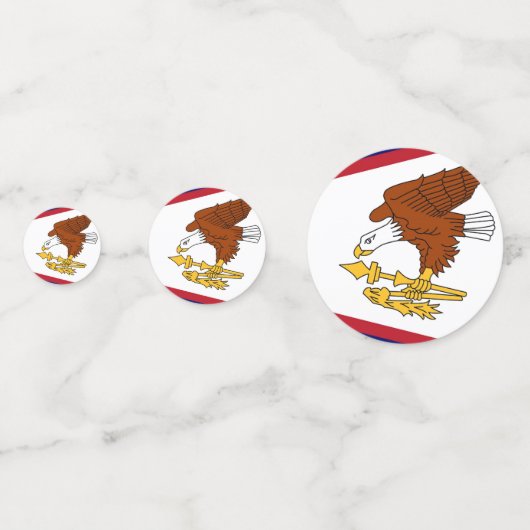 Tafelconfetti met vlag van Amerikaans-Samoa Confetti (Achterkanten)