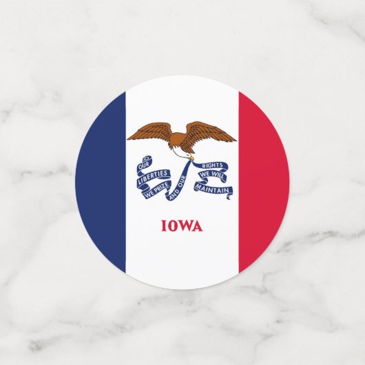 Tafelconfetti met vlag van Iowa, Verenigde Staten Confetti (Kleine voorkant)