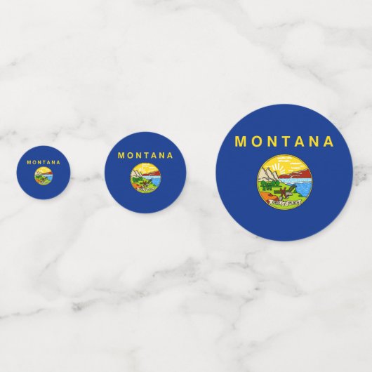 Tafelconfetti met vlag van Montana Confetti (Voorkanten)