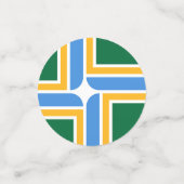 Tafelconfetti met vlag van Portland, Oregon Confetti (Kleine voorkant)