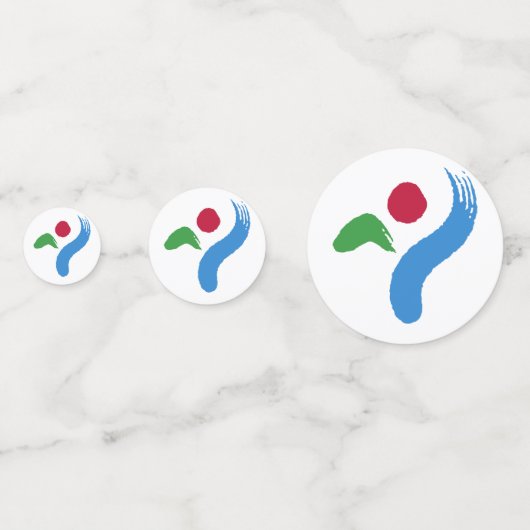 Tafelconfetti met vlag van Seoul, Zuid-Korea Confetti (Voorkanten)