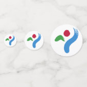 Tafelconfetti met vlag van Seoul, Zuid-Korea Confetti (Achterkanten)