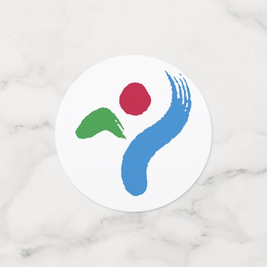 Tafelconfetti met vlag van Seoul, Zuid-Korea Confetti (Kleine voorkant)