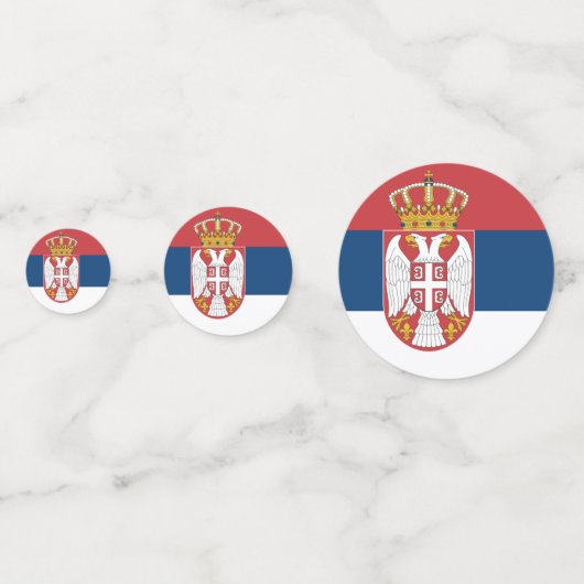 Tafelconfetti met vlag van Servië Confetti (Voorkanten)