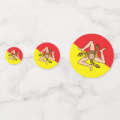 Tafelconfetti met vlag van Sicilië, Italië Confetti (Achterkanten)