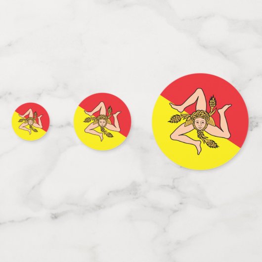 Tafelconfetti met vlag van Sicilië, Italië Confetti (Achterkanten)