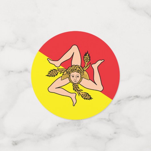 Tafelconfetti met vlag van Sicilië, Italië Confetti (Kleine voorkant)