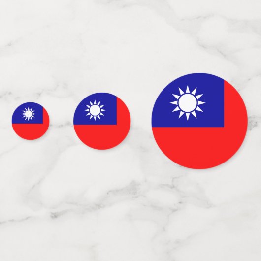 Tafelconfetti met vlag van Taiwan Confetti (Achterkanten)
