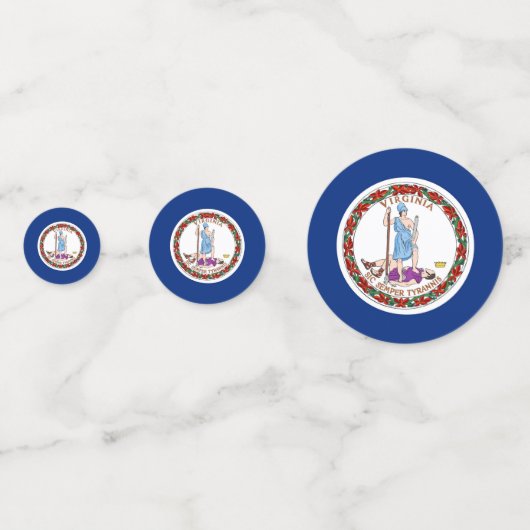 Tafelconfetti met vlag van Virginia Confetti (Achterkanten)