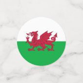 Tafelconfetti met vlag van Wales, VK Confetti (Kleine voorkant)