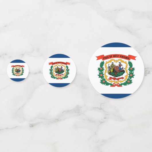 Tafelconfetti met vlag van West Virginia Confetti (Voorkanten)