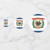 Tafelconfetti met vlag van West Virginia Confetti (Achterkanten)