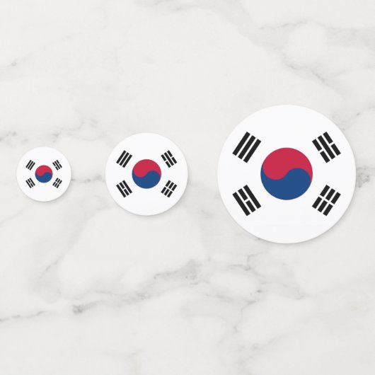Tafelconfetti met vlag van Zuid-Korea Confetti (Voorkanten)