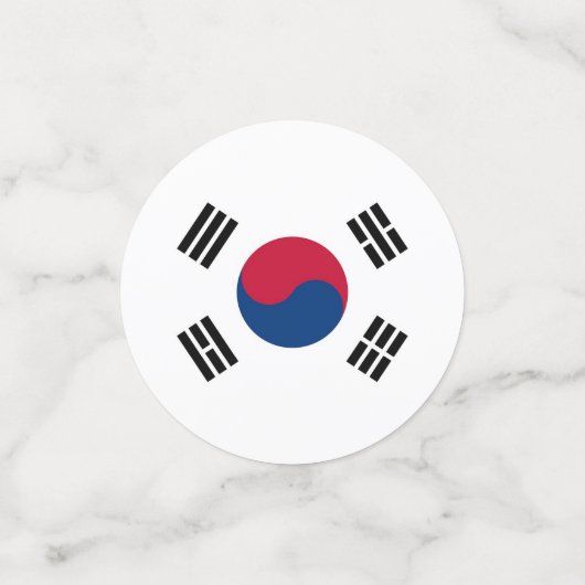Tafelconfetti met vlag van Zuid-Korea Confetti (Kleine voorkant)