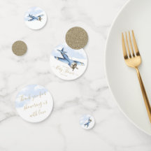 Tafelconfetti voor vintage-vliegtuig babyshower