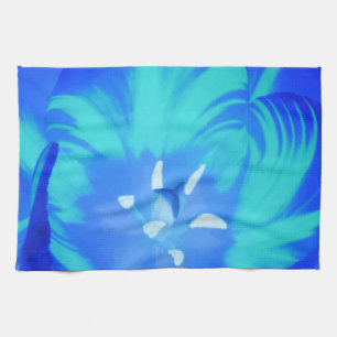 Tafeldoek met heldere blauwe tulp theedoek