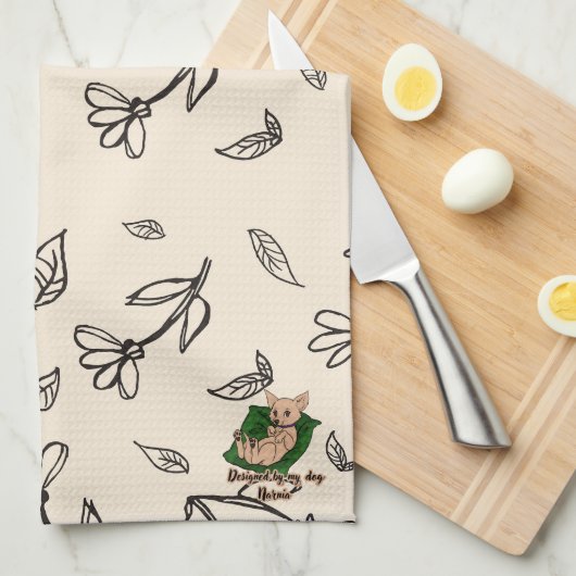 Tafeldoek met madeliefjesbloem theedoek (Quarter Fold)