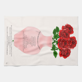 Tafeldoek met romantisch recept voor 'honeymooner' theedoek