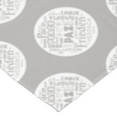 Tafeldoek multi-taal vrede woorden. tafelkleed (Gekanteld)