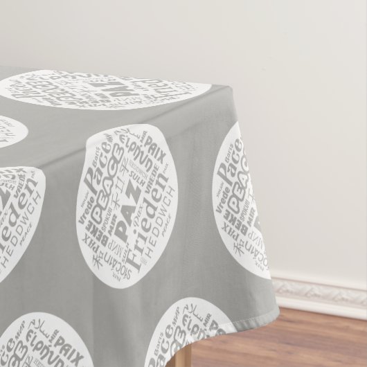 Tafeldoek multi-taal vrede woorden. tafelkleed (Voorbeeld)