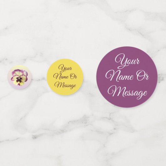 Tafelfetti - Bourgogne Blotch Pansy Confetti (Achterkanten)