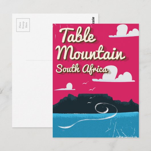 Tafelgebergte Zuid-Afrika Vintage-poster Briefkaart (Voorkant / Achterkant)