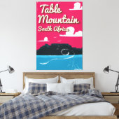 Tafelgebergte Zuid-Afrika Vintage-poster Canvas Afdruk (Insitu (Slaapkamer))