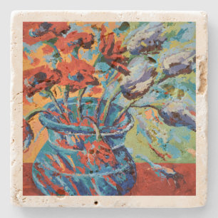 Tafelglas En Pierre - Pavots en lilas Stenen Onderzetter