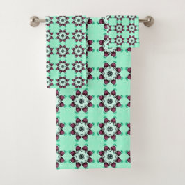 Tafelhanddoek met mintgroen geometrisch mandala pa bad handdoek